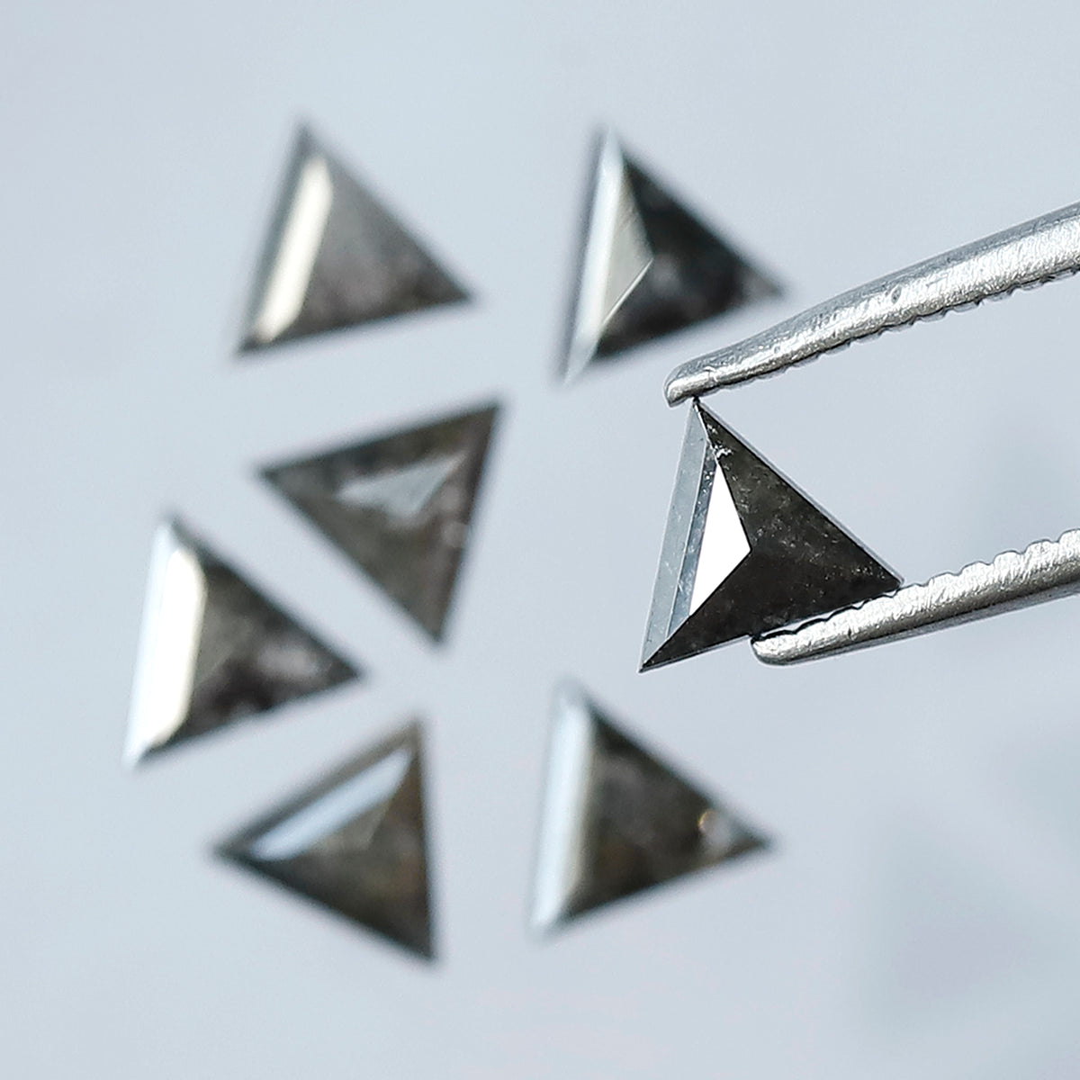 Triangle Cut Salt and Pepper Diamond Lot 1.36 CT | Natural Gray Black Loose Diamonds | 4.40 x 4.40 mm Earth Mined Diamonds