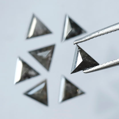 Triangle Cut Salt and Pepper Diamond Lot 1.36 CT | Natural Gray Black Loose Diamonds | 4.40 x 4.40 mm Earth Mined Diamonds