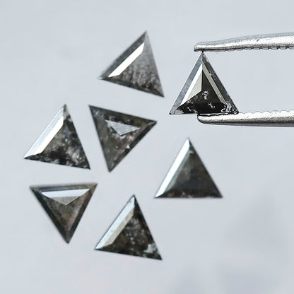 Triangle Cut Salt and Pepper Diamond Lot 1.36 CT | Natural Gray Black Loose Diamonds | 4.40 x 4.40 mm Earth Mined Diamonds