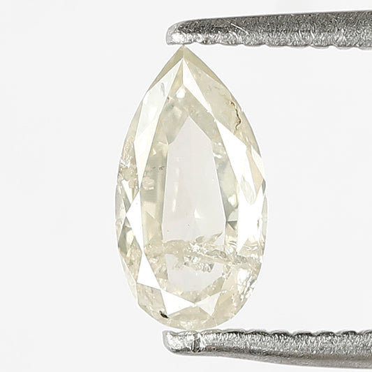 8 MM Long Natural Light Yellow Color Diamond Loose Natural 0.58 CT Pear Shape Diamond Conflict Free Salt and Pepper Rustic Diamond