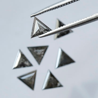Triangle Cut Salt and Pepper Diamond Lot 1.36 CT | Natural Gray Black Loose Diamonds | 4.40 x 4.40 mm Earth Mined Diamonds