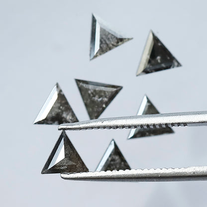 Triangle Cut Salt and Pepper Diamond Lot 1.36 CT | Natural Gray Black Loose Diamonds | 4.40 x 4.40 mm Earth Mined Diamonds