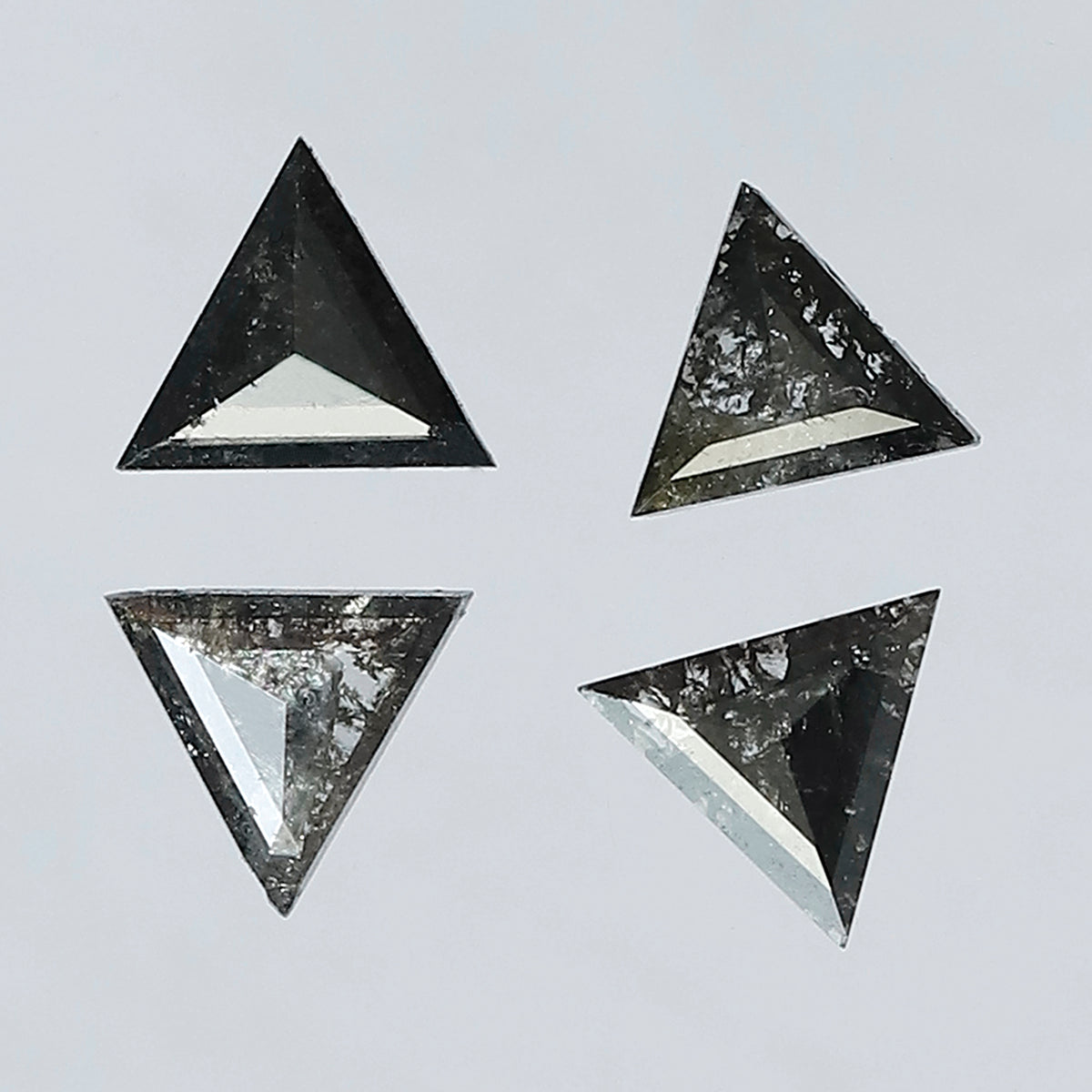 0.89 CT Triangle Cut Salt and Pepper Diamond Lot | Natural Gray Black Earth Mined Loose Diamonds For Making Jewelry