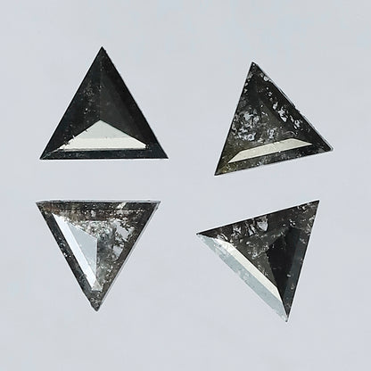 0.89 CT Triangle Cut Salt and Pepper Diamond Lot | Natural Gray Black Earth Mined Loose Diamonds For Making Jewelry