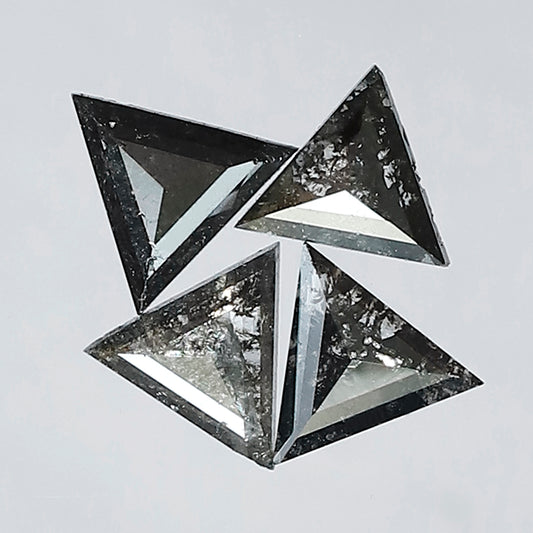 0.89 CT Triangle Cut Salt and Pepper Diamond Lot | Natural Gray Black Earth Mined Loose Diamonds For Making Jewelry
