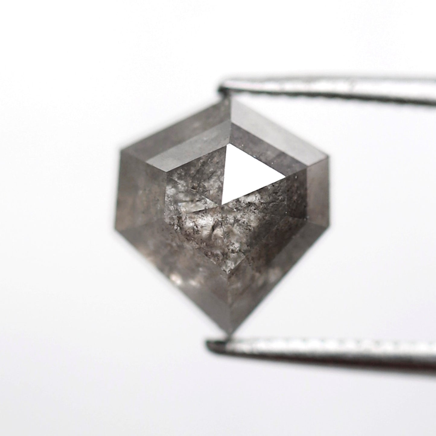 2.52 CT Geometric cut Natural Earth Mined Diamond, 8.60 x 7.80 mm Loose Salt and Pepper Diamond