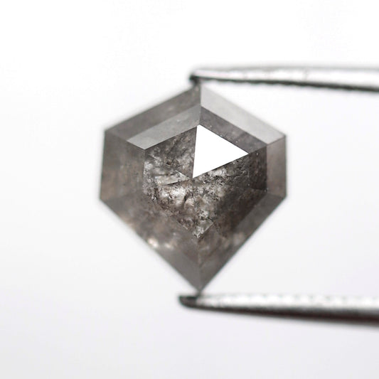 2.52 CT Geometric cut Natural Earth Mined Diamond, 8.60 x 7.80 mm Loose Salt and Pepper Diamond
