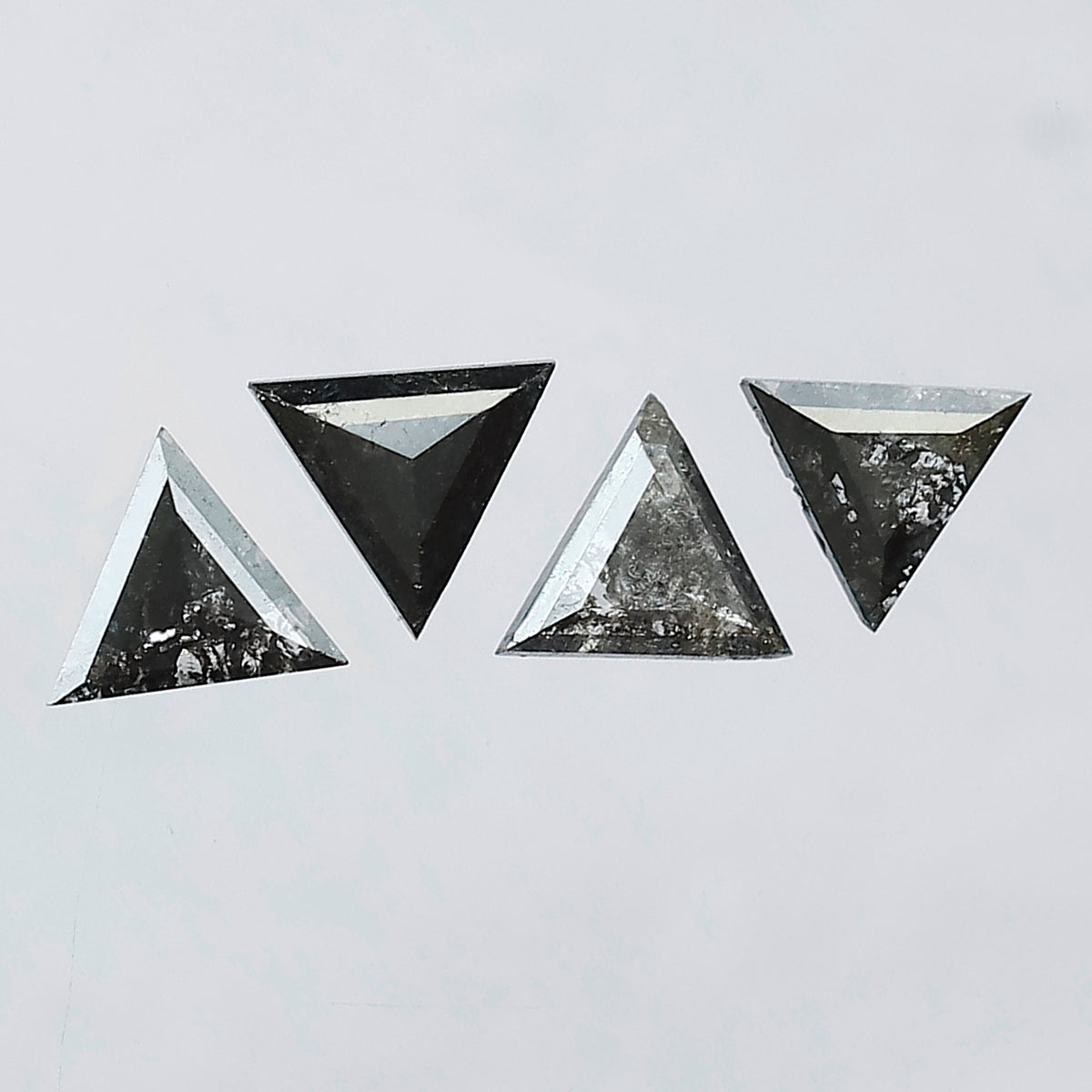 0.89 CT Triangle Cut Salt and Pepper Diamond Lot | Natural Gray Black Earth Mined Loose Diamonds For Making Jewelry