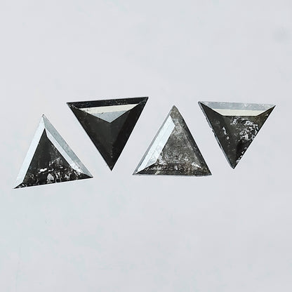 0.89 CT Triangle Cut Salt and Pepper Diamond Lot | Natural Gray Black Earth Mined Loose Diamonds For Making Jewelry