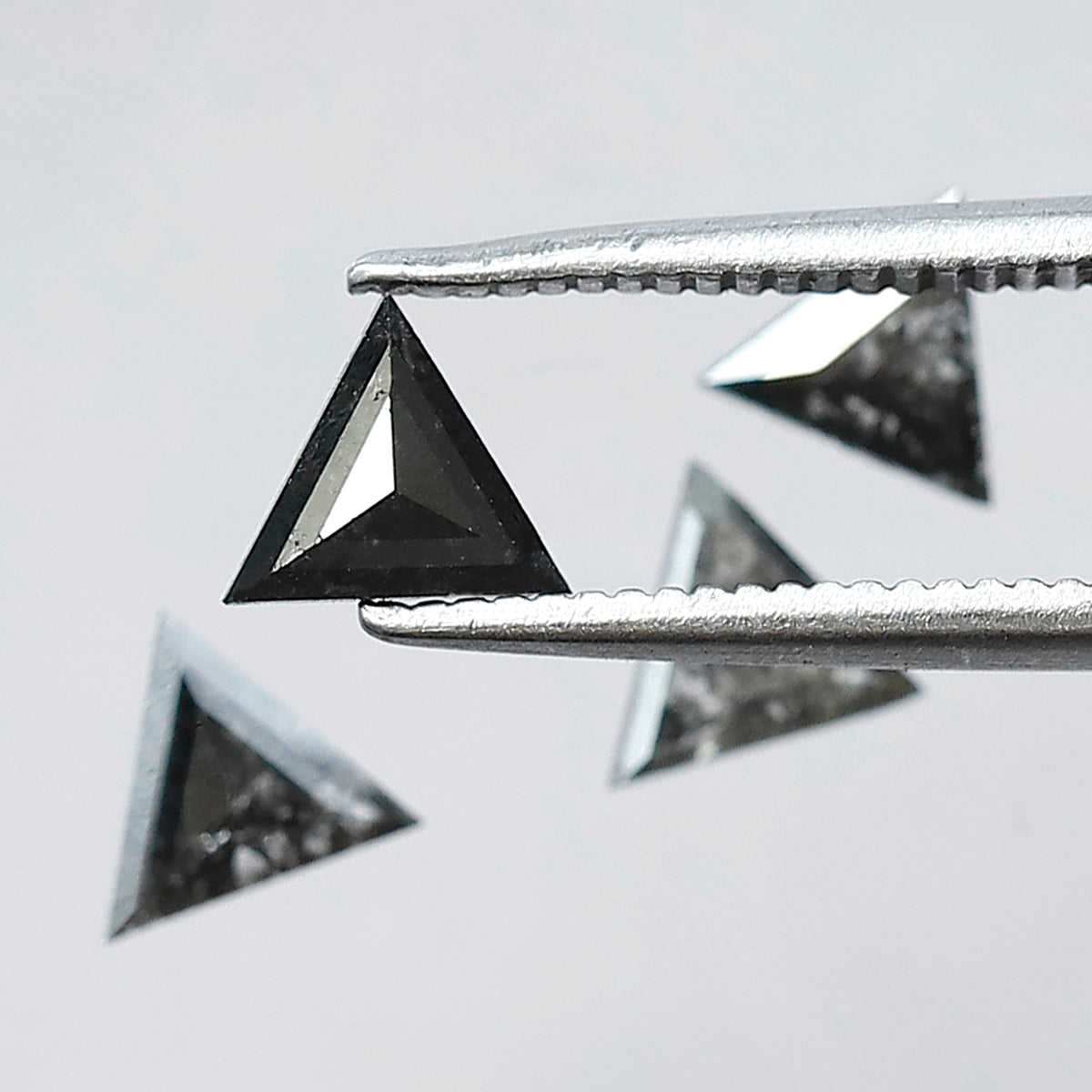 0.89 CT Triangle Cut Salt and Pepper Diamond Lot | Natural Gray Black Earth Mined Loose Diamonds For Making Jewelry
