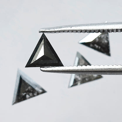 0.89 CT Triangle Cut Salt and Pepper Diamond Lot | Natural Gray Black Earth Mined Loose Diamonds For Making Jewelry