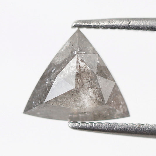 1.31 Ct Triangle Cut Salt and Pepper Diamond, Natural Gray Black Loose Diamond, Earth Mined Stone for Ring or Pendant
