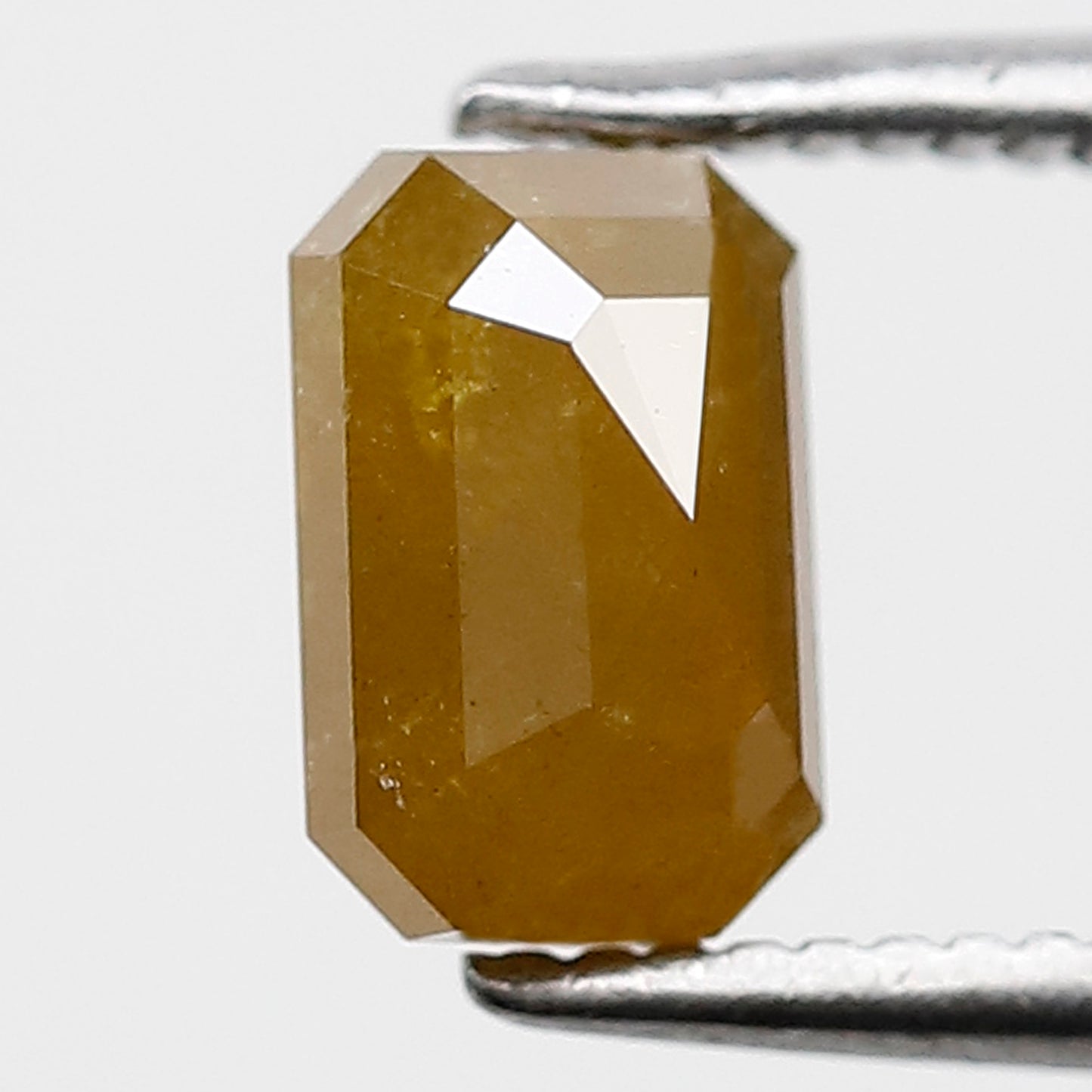 Natural 1.34 Ct Emerald Shape Diamond, Earth Mined Natural Yellowish Rustic Diamond For Wedding Jewelry