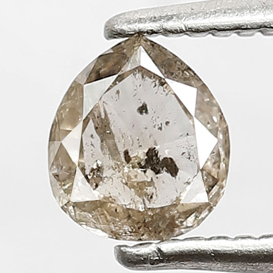 0.49 CT Loose Natural 5.4 MM Pear Shape Diamond Brownish Black Color Diamond Ethically Sourced Salt and Pepper Rustic Diamond