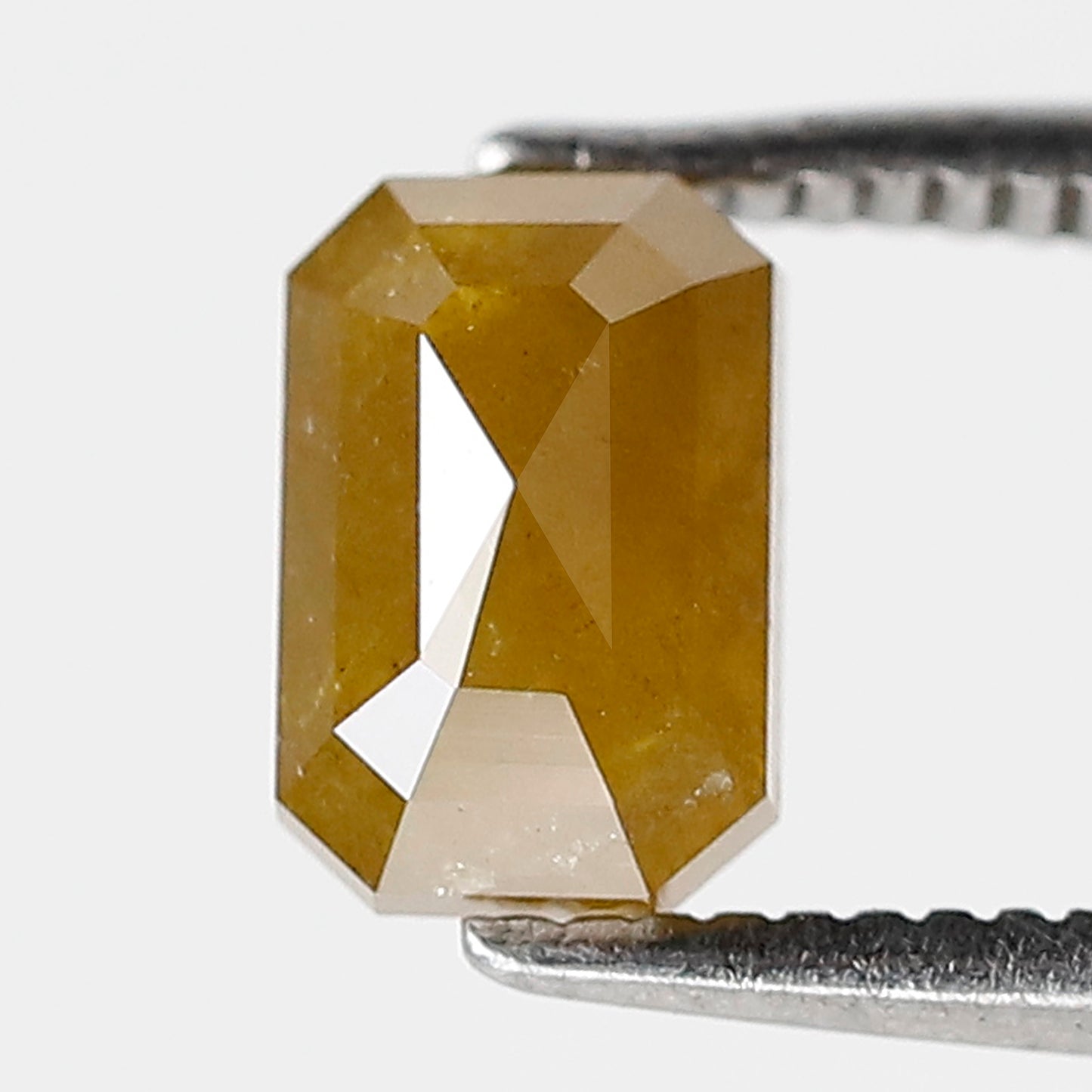 Natural 1.34 Ct Emerald Shape Diamond, Earth Mined Natural Yellowish Rustic Diamond For Wedding Jewelry
