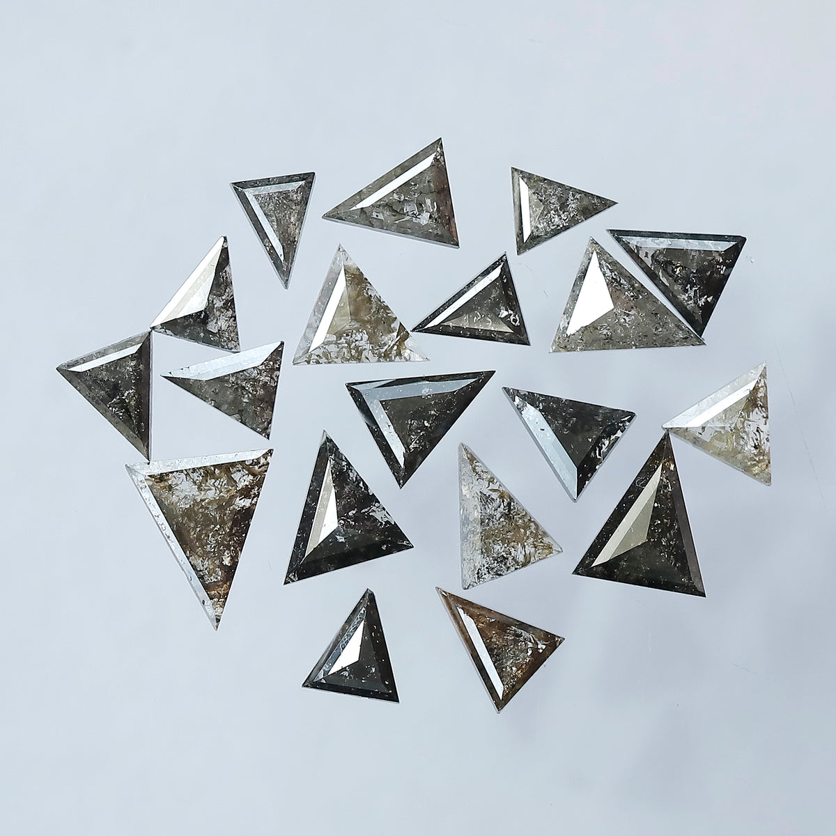 4.55 Carat Natural Salt and Pepper Triangle Cut Loose Diamonds | Gray Black Diamond Lot for Custom Jewelry