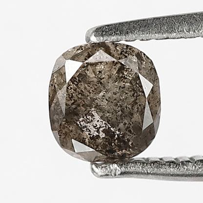 0.68 Ct Oval Shape Salt and Pepper Diamond, Natural Gray Black Ethical Loose Diamond