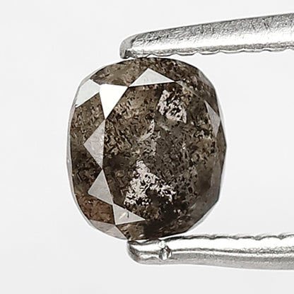 0.68 Ct Oval Shape Salt and Pepper Diamond, Natural Gray Black Ethical Loose Diamond