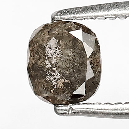 0.68 Ct Oval Shape Salt and Pepper Diamond, Natural Gray Black Ethical Loose Diamond