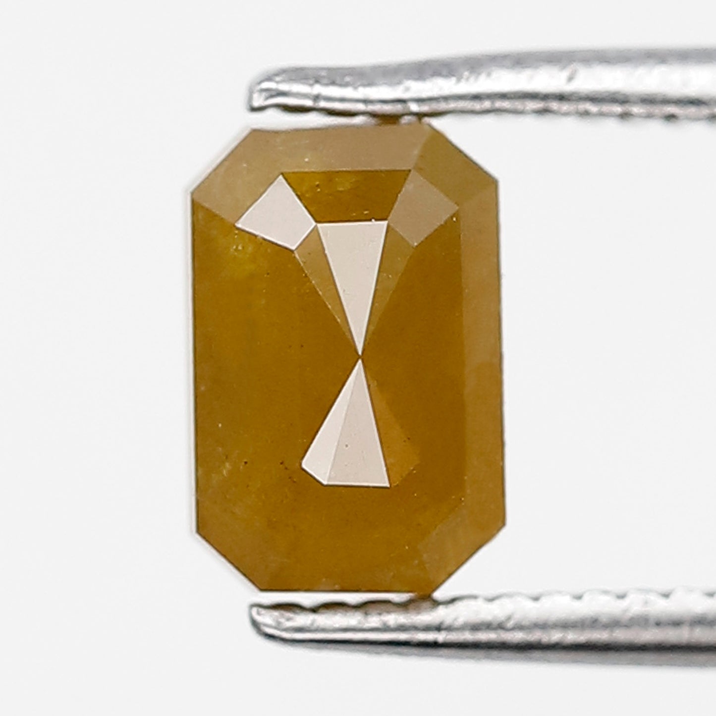 Natural 1.34 Ct Emerald Shape Diamond, Earth Mined Natural Yellowish Rustic Diamond For Wedding Jewelry