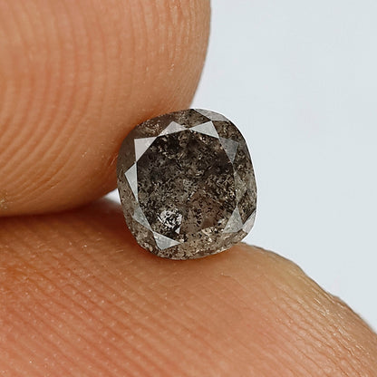 0.68 Ct Oval Shape Salt and Pepper Diamond, Natural Gray Black Ethical Loose Diamond