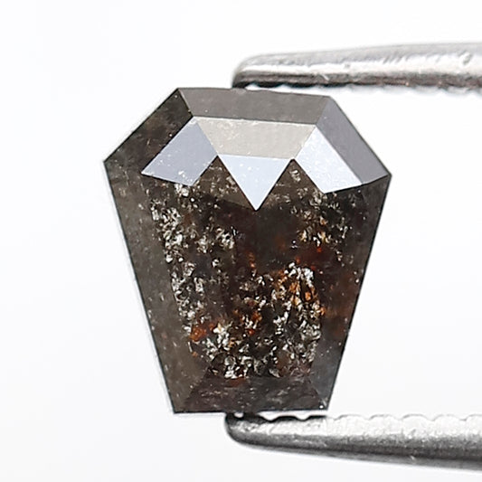 0.92 CT Coffin Shape Salt and Pepper Diamond, Natural Gray Black Loose Earth Mined Diamond For Unique Jewelry