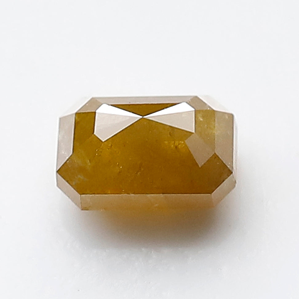 Natural 1.34 Ct Emerald Shape Diamond, Earth Mined Natural Yellowish Rustic Diamond For Wedding Jewelry