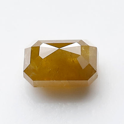 Natural 1.34 Ct Emerald Shape Diamond, Earth Mined Natural Yellowish Rustic Diamond For Wedding Jewelry
