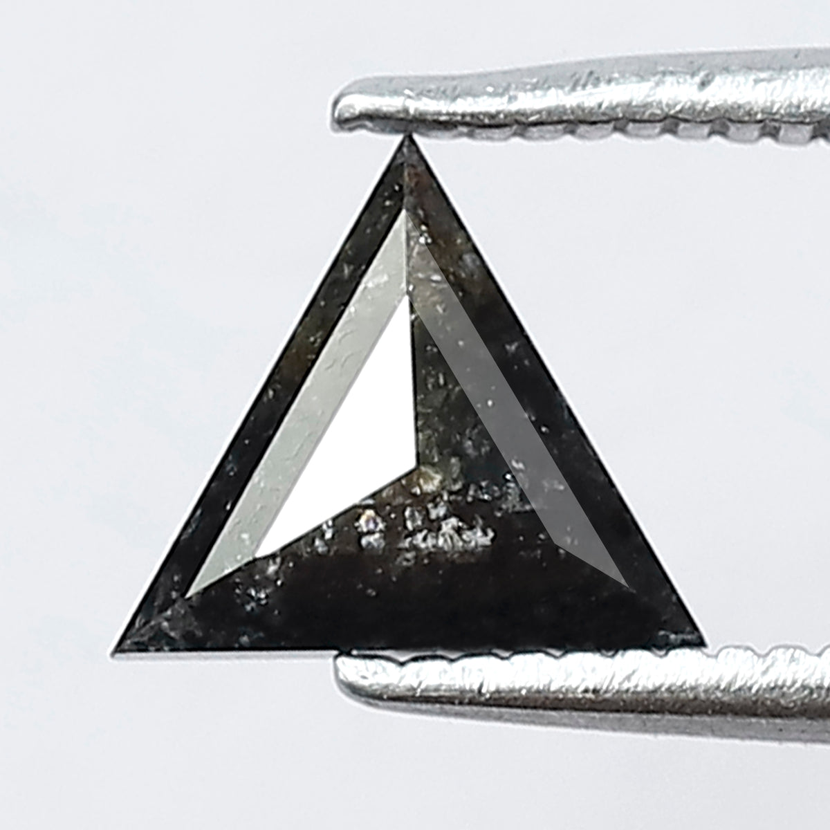 6.5 x 6.4 mm Triangle Cut Salt and Pepper Loose Diamond | 0.68 Ct Gray Black Diamond for Ring & Pendant