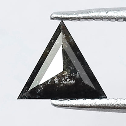 6.5 x 6.4 mm Triangle Cut Salt and Pepper Loose Diamond | 0.68 Ct Gray Black Diamond for Ring & Pendant