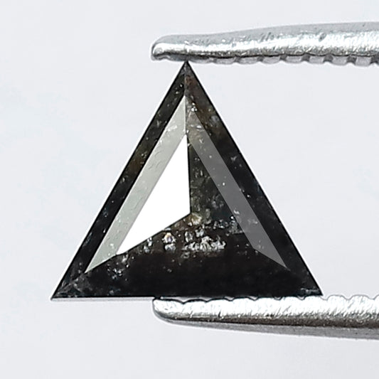 6.5 x 6.4 mm Triangle Cut Salt and Pepper Loose Diamond | 0.68 Ct Gray Black Diamond for Ring & Pendant