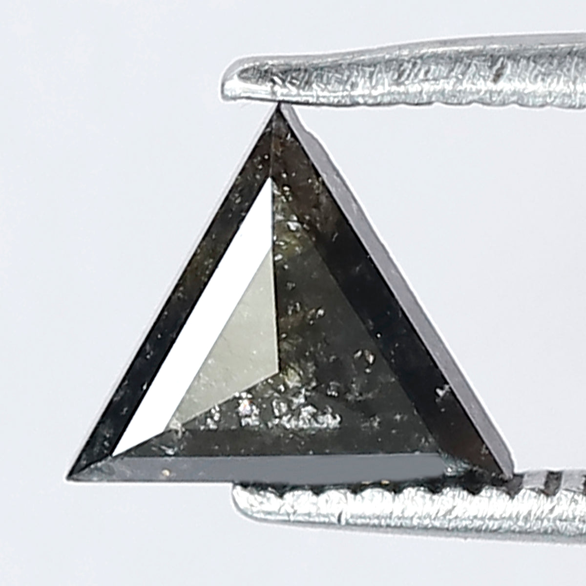 6.5 x 6.4 mm Triangle Cut Salt and Pepper Loose Diamond | 0.68 Ct Gray Black Diamond for Ring & Pendant