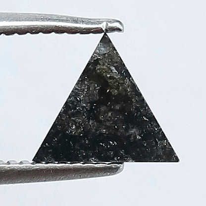 6.5 x 6.4 mm Triangle Cut Salt and Pepper Loose Diamond | 0.68 Ct Gray Black Diamond for Ring & Pendant
