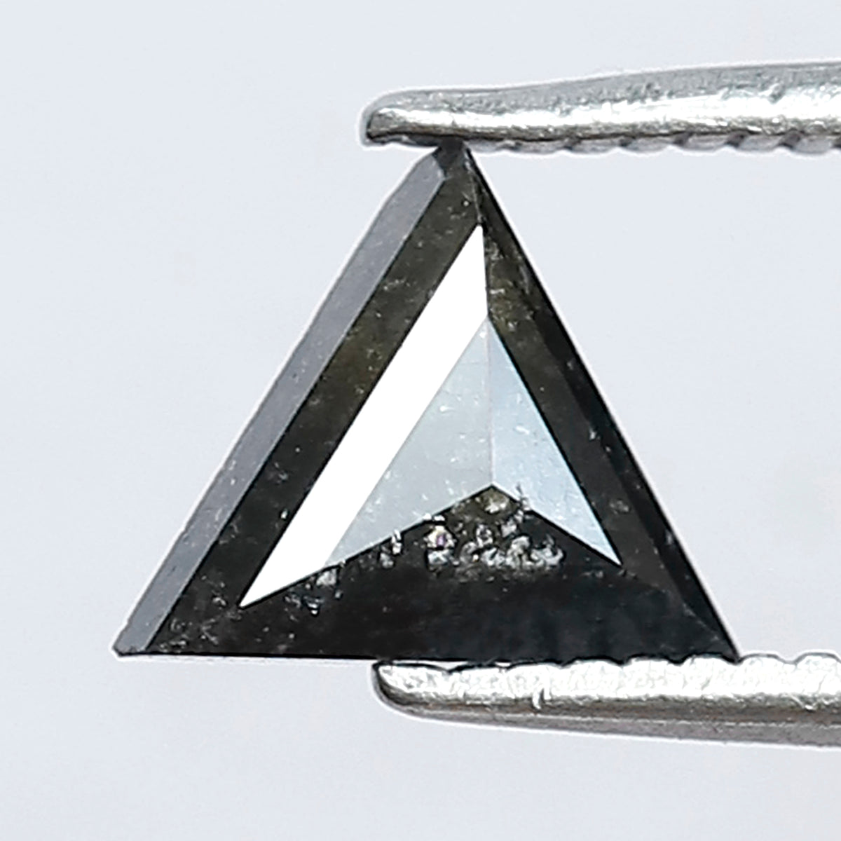 6.5 x 6.4 mm Triangle Cut Salt and Pepper Loose Diamond | 0.68 Ct Gray Black Diamond for Ring & Pendant