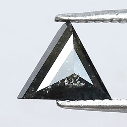 6.5 x 6.4 mm Triangle Cut Salt and Pepper Loose Diamond | 0.68 Ct Gray Black Diamond for Ring & Pendant