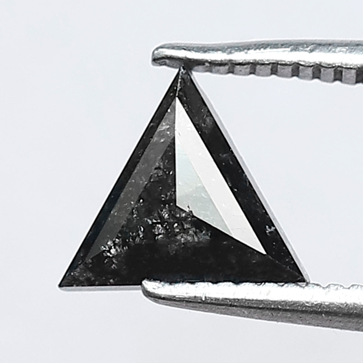 6.5 x 6.4 mm Triangle Cut Salt and Pepper Loose Diamond | 0.68 Ct Gray Black Diamond for Ring & Pendant
