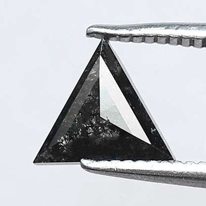 6.5 x 6.4 mm Triangle Cut Salt and Pepper Loose Diamond | 0.68 Ct Gray Black Diamond for Ring & Pendant