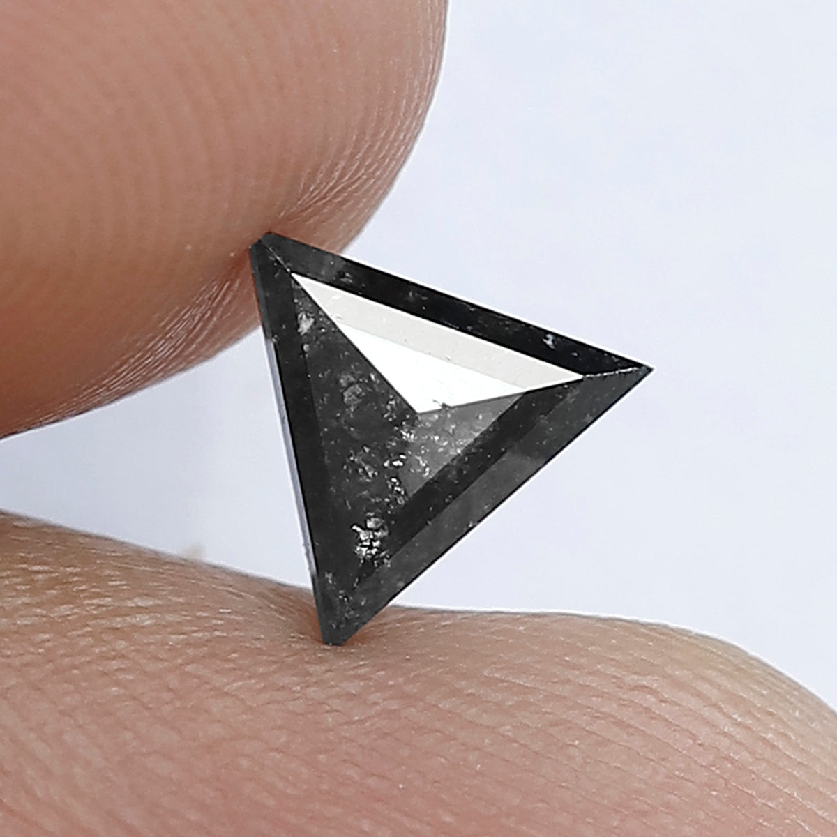 6.5 x 6.4 mm Triangle Cut Salt and Pepper Loose Diamond | 0.68 Ct Gray Black Diamond for Ring & Pendant