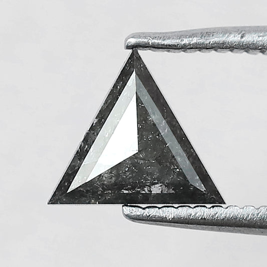 0.54 Carat Natural Salt and Pepper Diamond Lot | 6.20 mm Triangle Cut Gray Black Loose Diamond for Custom Jewelry Making