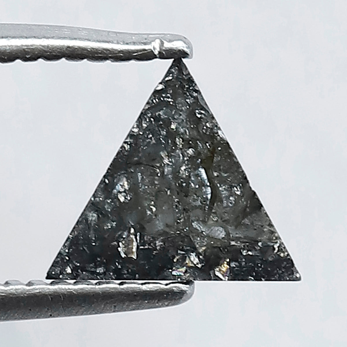 0.54 Carat Natural Salt and Pepper Diamond Lot | 6.20 mm Triangle Cut Gray Black Loose Diamond for Custom Jewelry Making