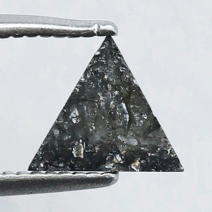 0.54 Carat Natural Salt and Pepper Diamond Lot | 6.20 mm Triangle Cut Gray Black Loose Diamond for Custom Jewelry Making