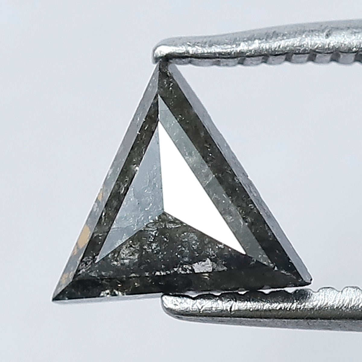 0.54 Carat Natural Salt and Pepper Diamond Lot | 6.20 mm Triangle Cut Gray Black Loose Diamond for Custom Jewelry Making