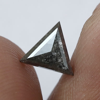 0.54 Carat Natural Salt and Pepper Diamond Lot | 6.20 mm Triangle Cut Gray Black Loose Diamond for Custom Jewelry Making