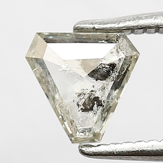 0.48 CT Unique Geometric Shape Diamond 5.7 MM Fancy Light Green Color Diamond Earth Mined Salt and Pepper Rustic Diamond