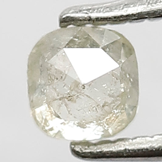 3.9 MM Green Color Diamond 0.35 CT Cushion Shape Diamond Loose Natural Rustic Salt and Pepper Diamond Custom Proposal Ring