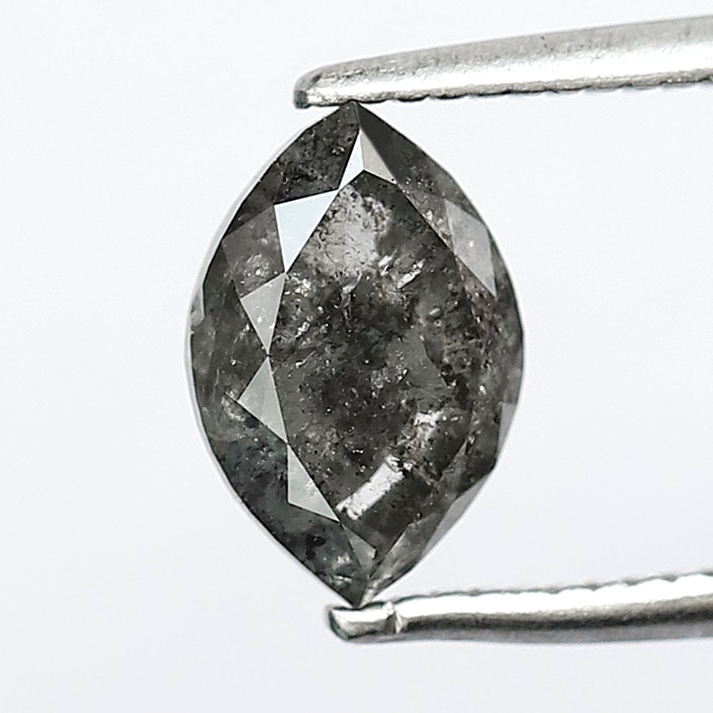 Natural 1.38 CT Marquise cut Loose Earth Mined Diamond, 8.20 mm Gray Black Salt and Pepper Diamond For Wedding Jewelry
