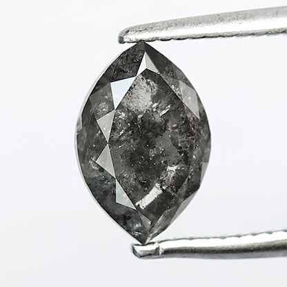 Natural 1.38 CT Marquise cut Loose Earth Mined Diamond, 8.20 mm Gray Black Salt and Pepper Diamond For Wedding Jewelry