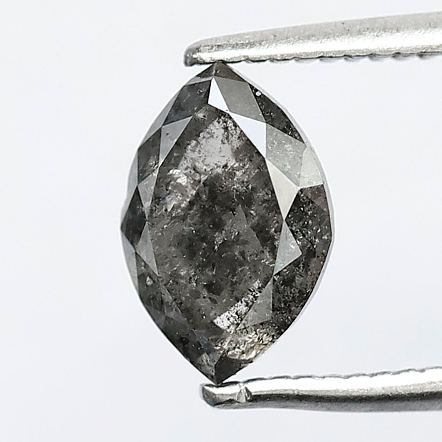 Natural 1.38 CT Marquise cut Loose Earth Mined Diamond, 8.20 mm Gray Black Salt and Pepper Diamond For Wedding Jewelry
