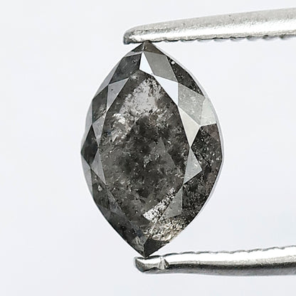Natural 1.38 CT Marquise cut Loose Earth Mined Diamond, 8.20 mm Gray Black Salt and Pepper Diamond For Wedding Jewelry