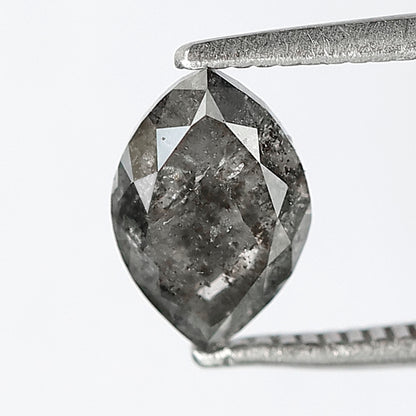Natural 1.38 CT Marquise cut Loose Earth Mined Diamond, 8.20 mm Gray Black Salt and Pepper Diamond For Wedding Jewelry